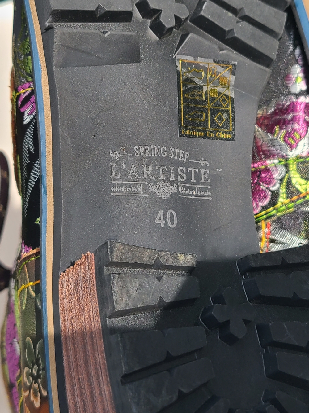 L'artiste by Spring Step MedusaFloral Patchwork Combat Lace UpBoots Size: 9/40 - Picture 11 of 11